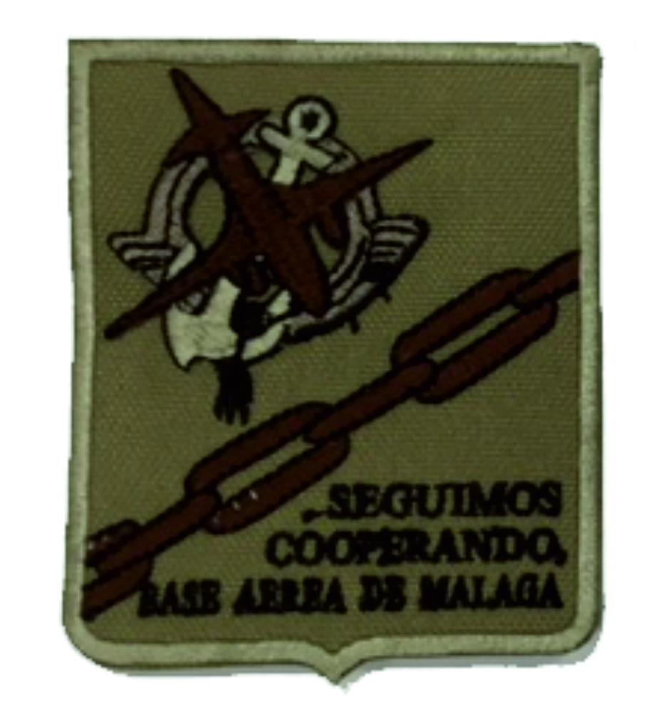 Escudo bordado Base Aérea de Málaga "Seguimos cooperando" árido.